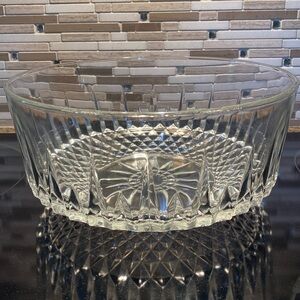 Vintage 1960’s  Arcoroc Cut Glass 9” Serving Bowl
